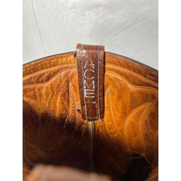Vintage Acme Thunderbird Cowboy Boots Brown Men Size 9 - Picture 3 of 15